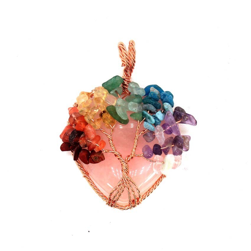 Crystal Heart-shaped Colorful Gravel Handmade Winding Pendant 🇨🇳
