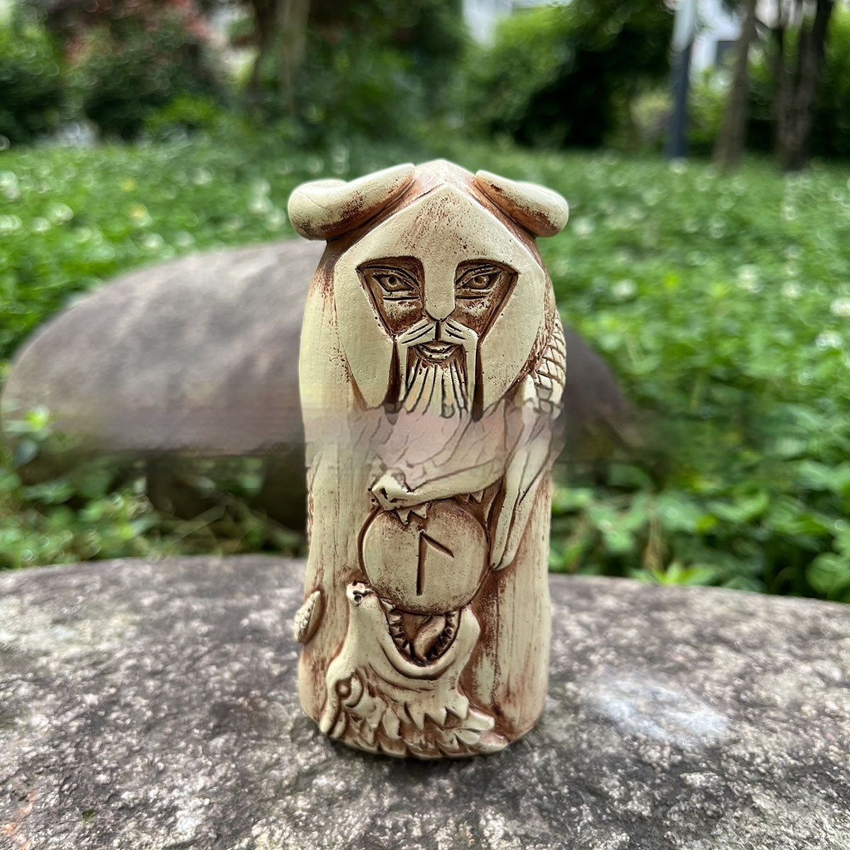 Leisure Nordic Viking God Wooden Statue 🇨🇳