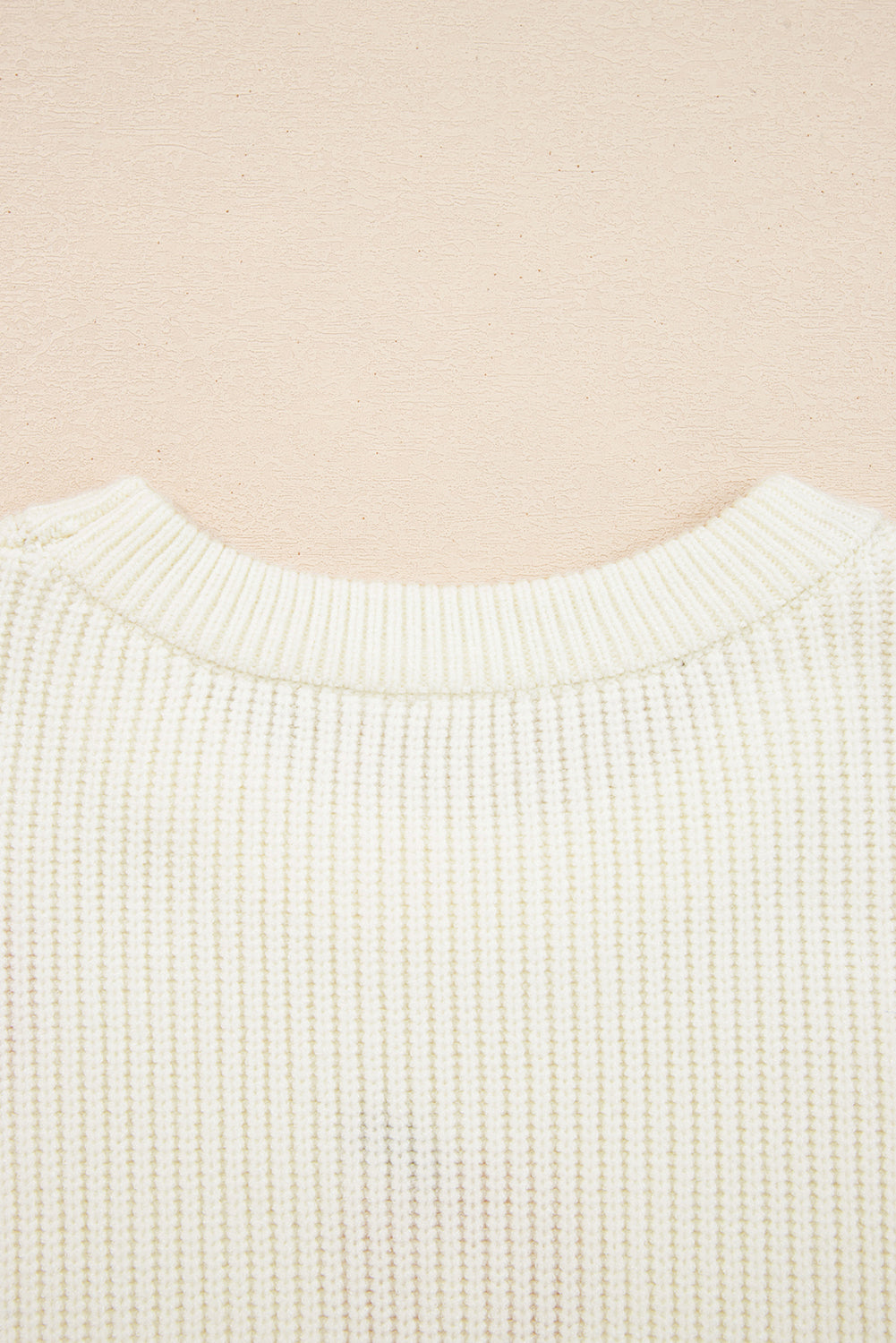 Beige Pumpkin Embroidered Ribbed Thanksgiving Halloween Holiday Sweater 🇺🇸