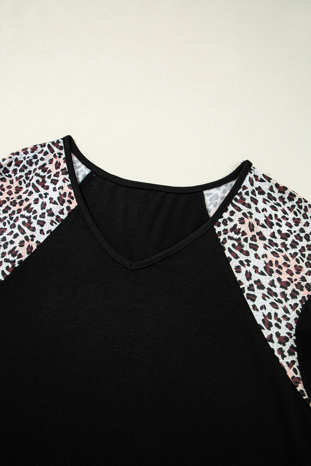 Black Leopard Ruffle Patchwork Sleeve Plus Size Top 🇺🇲