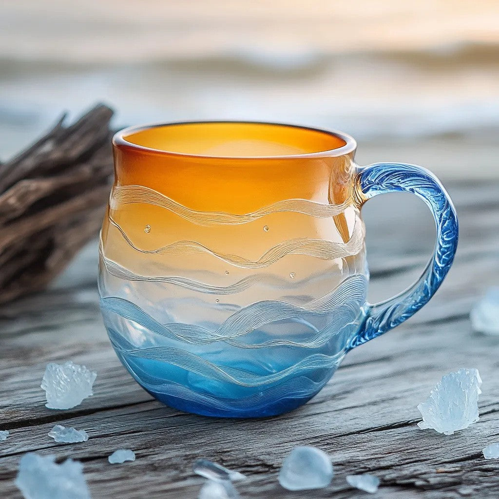 Sea Glass Sunset Mark Coffee Mug 🇨🇳