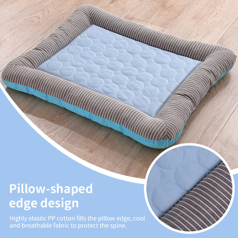 Cooling pet mats for dogs & cats (puppies/kittens): ice silk, breathable, soft summer pads in pink/blue 🇨🇳
