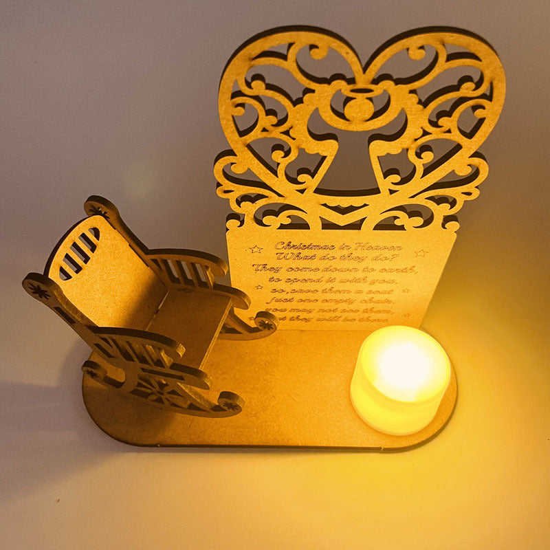 Christmas Decorations DIY Wooden Ornaments Heavenly Christmas Rocking Chair Christmas Angel Poem 🇨🇳