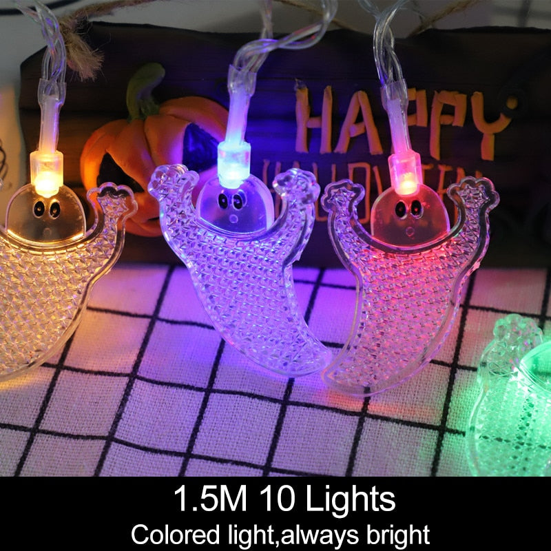 1.5m 10Led Halloween Pumpkin Ghost Skeletons Bat Spider Led Light String 🇨🇳