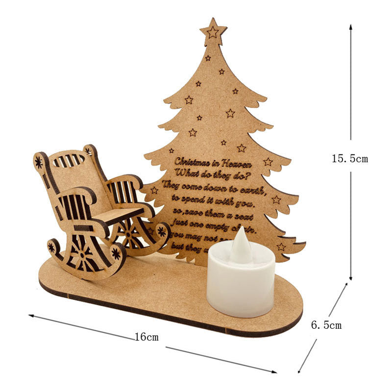 Christmas Decorations DIY Wooden Ornaments Heavenly Christmas Rocking Chair Christmas Angel Poem 🇨🇳