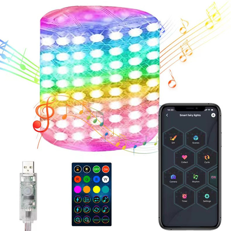 RGB Intelligent Point Control Magic Leather String APP Bluetooth Christmas Day Decoration Outdoor Atmosphere Color Lights 🇨🇳