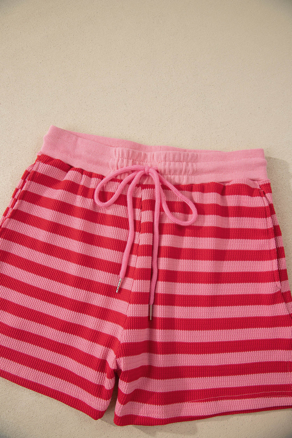 Red Stripe Puff Short Sleeve T Shirt Matching Shorts Set 🇺🇸