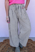 Black Stripe Wide Leg Casual Pants 🇺🇸