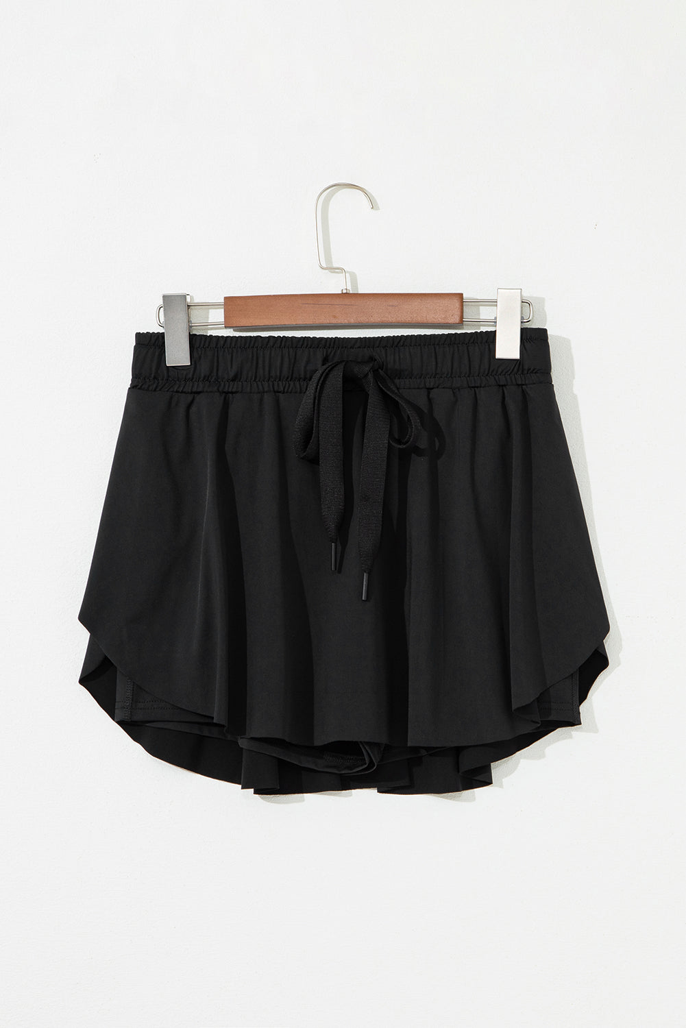 Black Drawstring High Waist Lined Tennis Skorts 🇨🇳