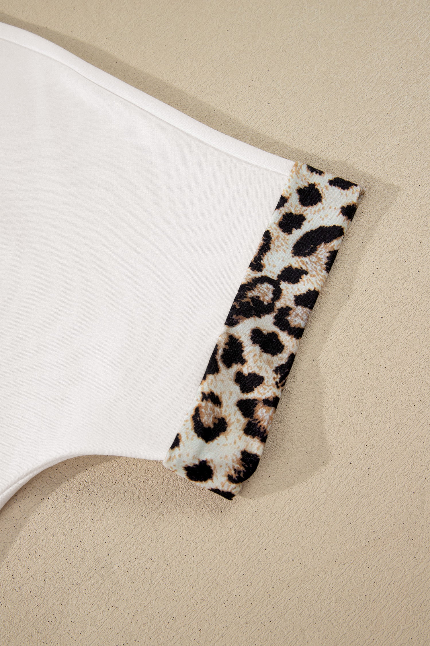 White Contrast Leopard Bow Patched Short Sleeve T Shirt Long Dress 🇺🇸