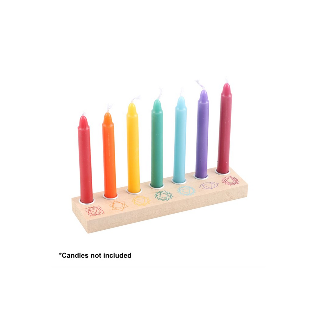 Seven Chakras Wooden Energy Candle Holder 🇬🇧