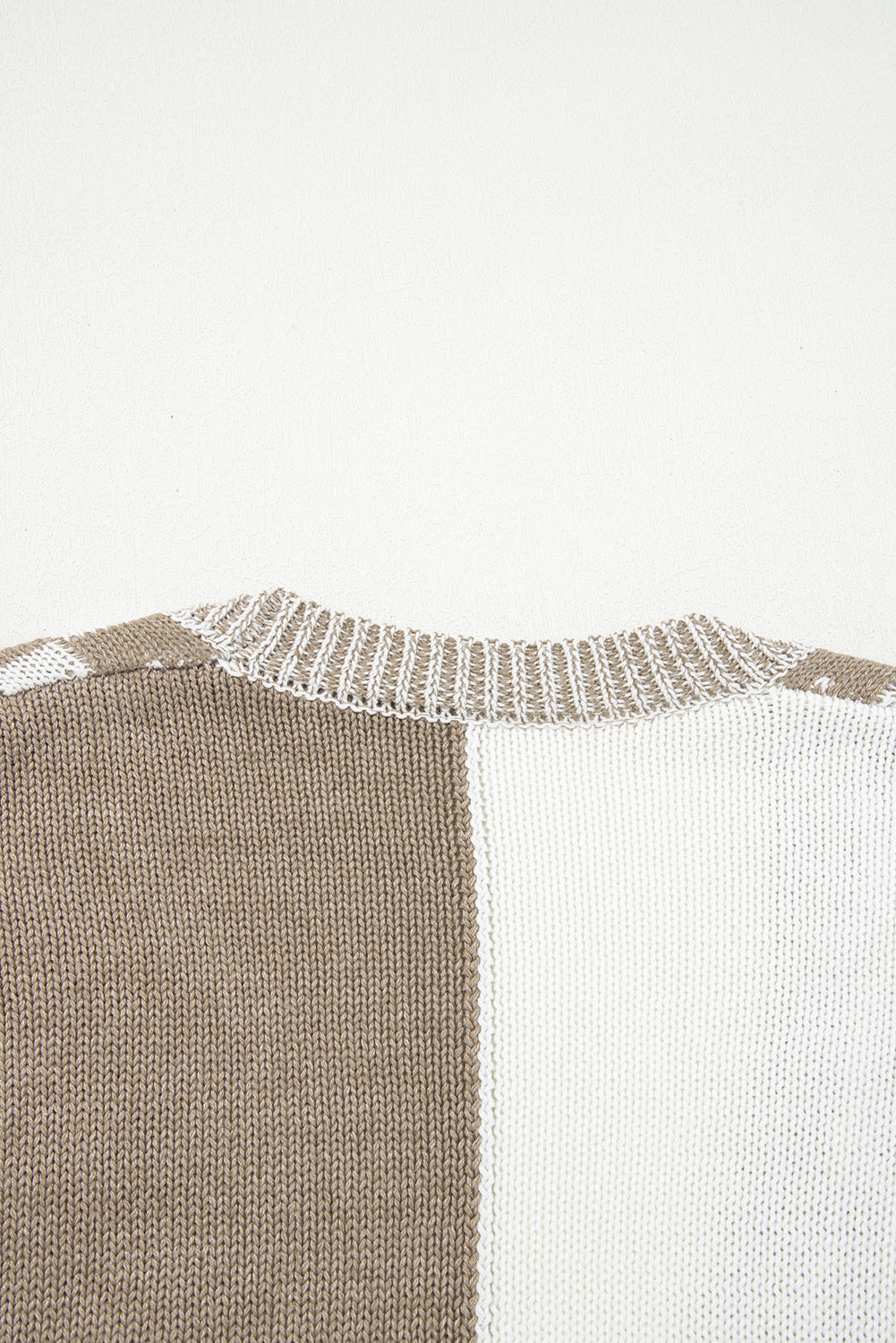 Brown Checkered Open Front Drop Shoulder Cardigan 🇺🇲
