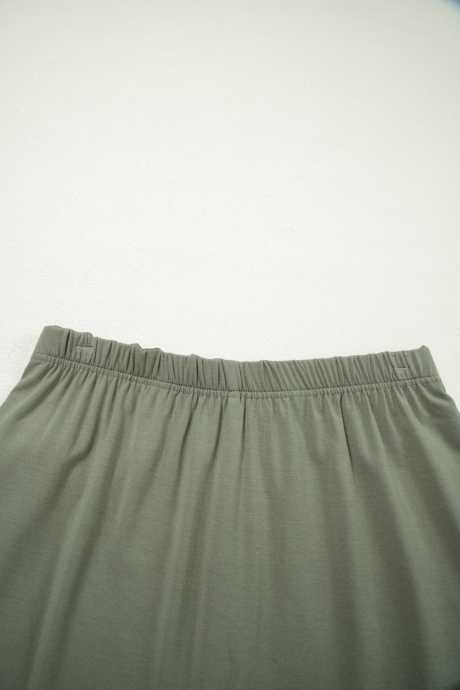 Laurel Green Solid Color Oversize Tee Tie Wrap Mini Skort 2pcs Set 🇺🇸