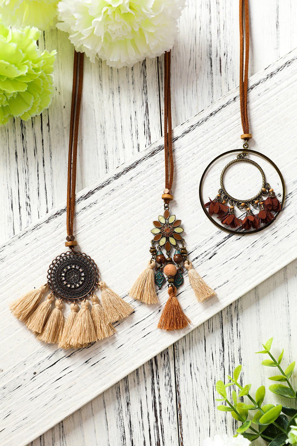 Multicolor 3pcs Bohemian Retro Tasseled Pendant Necklace 🇨🇳