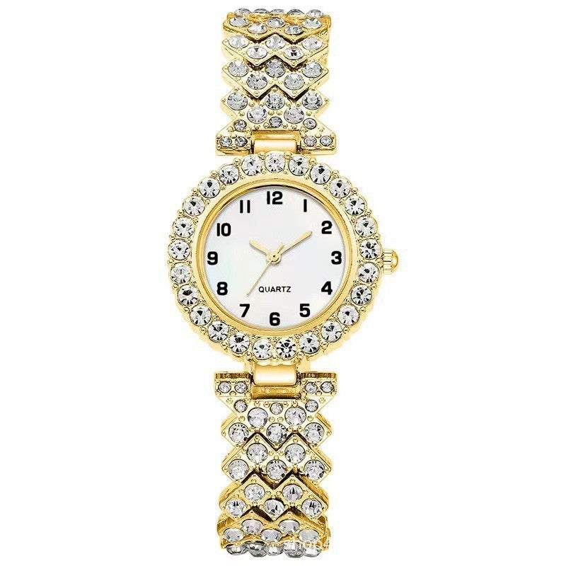 Fashion Jewelry 2pcs Luxury Fashion Women Watch Set Silver Strap Ladies Quartz Wristwatch Alloy Bracelet For Ladies Jewelry Set Clock Gift 🇨🇳