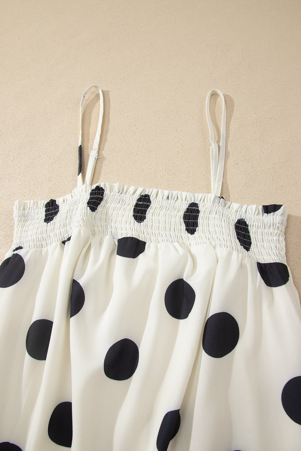 White Polka Dot Spaghetti Straps Maxi Dress 🇺🇸
