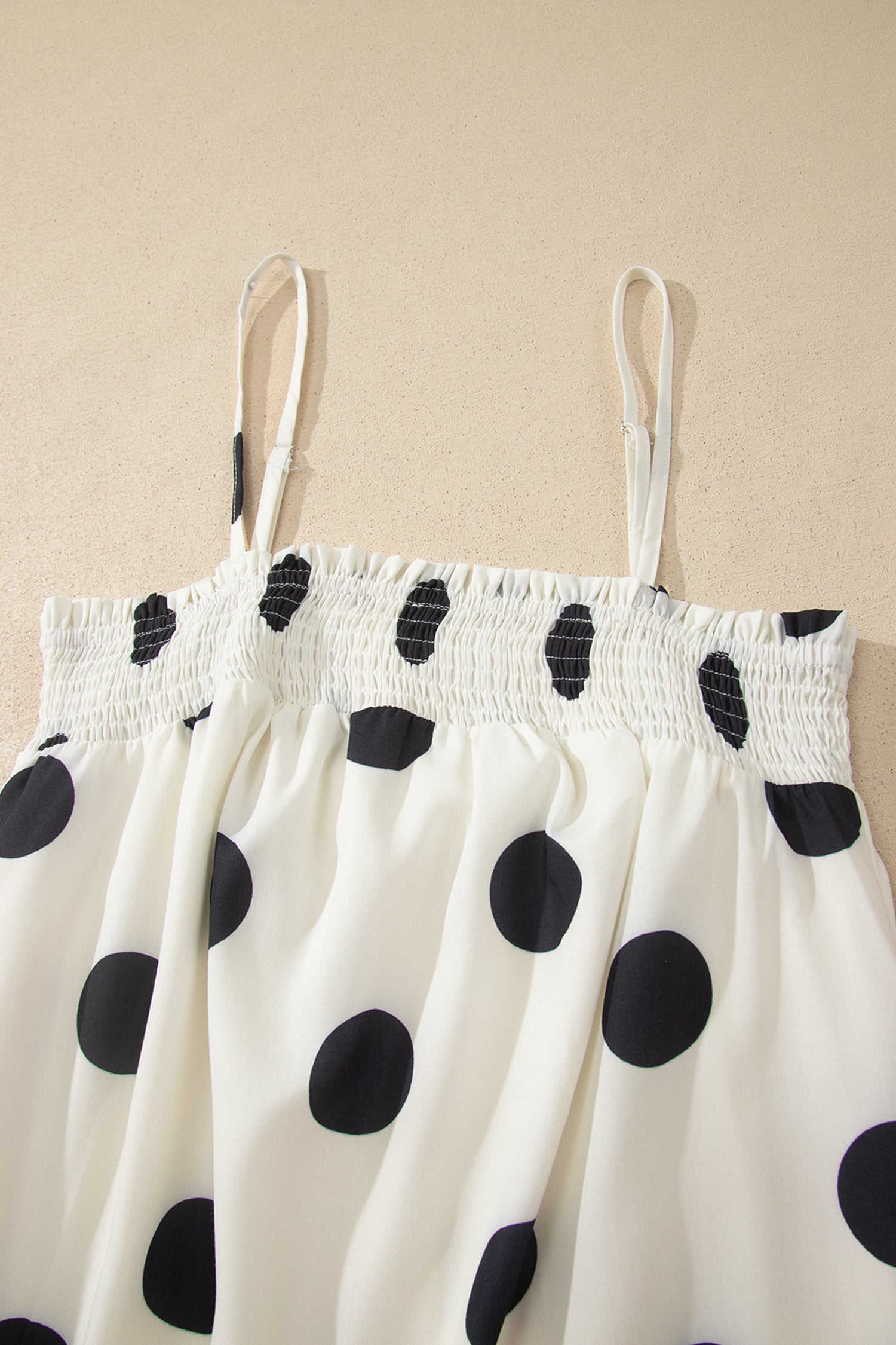 White Polka Dot Spaghetti Straps Maxi Dress 🇺🇸