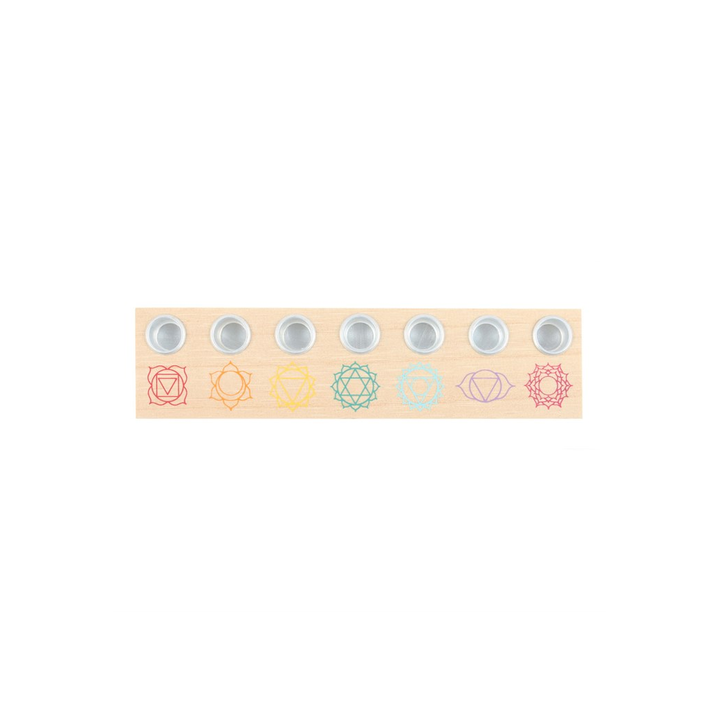 Seven Chakras Wooden Energy Candle Holder 🇬🇧