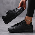 Flat Bottom Comfort Board Leather Casual Sneakers