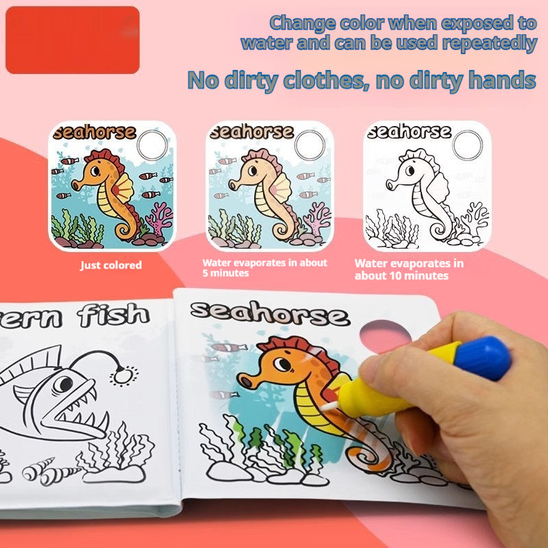 Magic Water Painting Color Changing Bath Book Baby Doodle Enlightenment Cognition Bath Toys Tear-proof Waterproof Book 🇨🇳