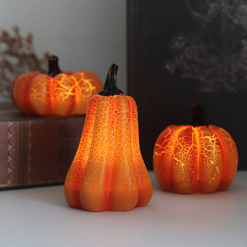 New Halloween Pumpkin Lantern Simulation Pumpkin LED Candle Lamp Resin Luminous Pumpkin 🇨🇳