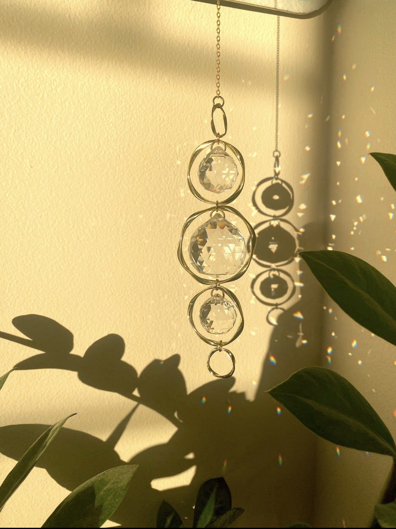 Handmade Sun Catcher Shaped Crystal Ball Wind Chimes Pendant Home Gardening Hanging Ornaments 🇨🇳