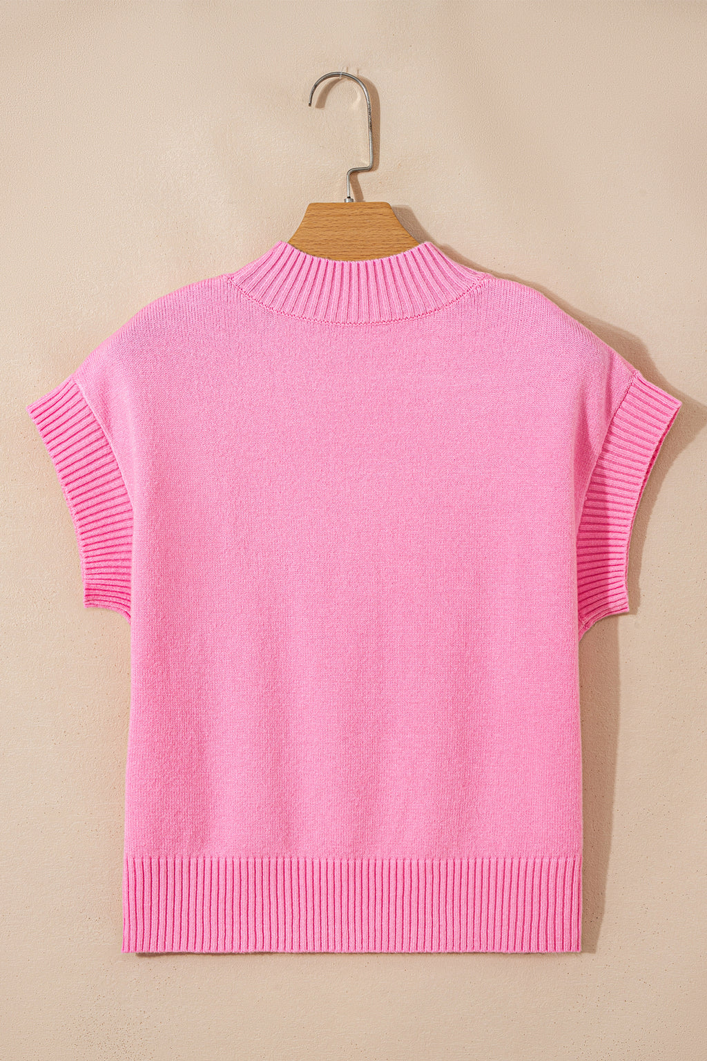 Pink Heart Graphic Cropped Short Sleeve Sweater 🇺🇸