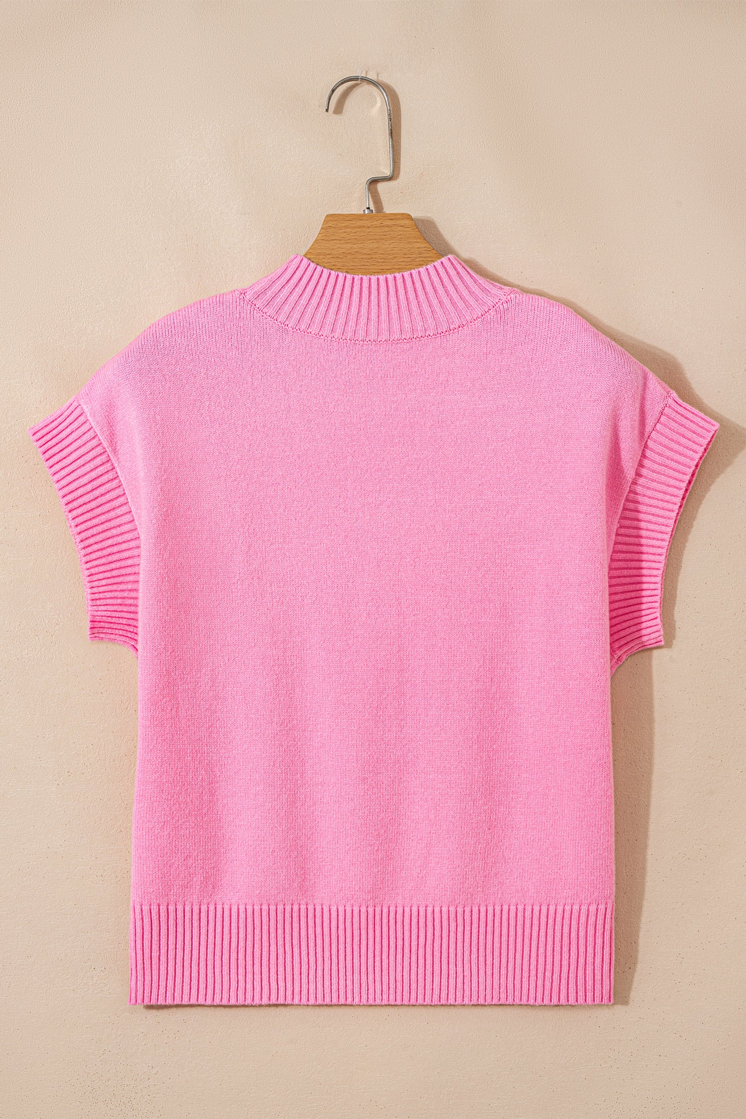 Pink Heart Graphic Cropped Short Sleeve Sweater 🇺🇸