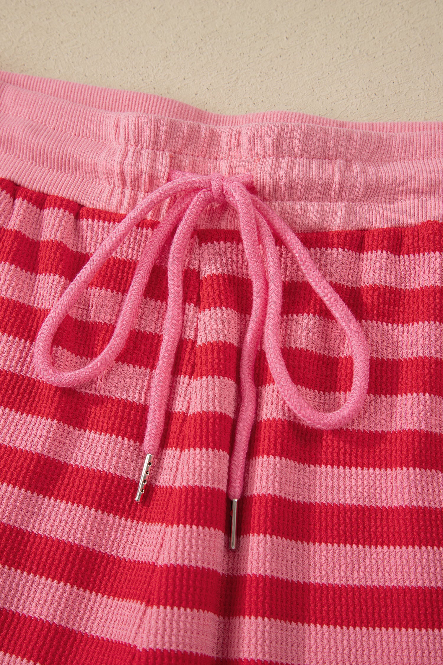 Red Stripe Puff Short Sleeve T Shirt Matching Shorts Set 🇺🇸