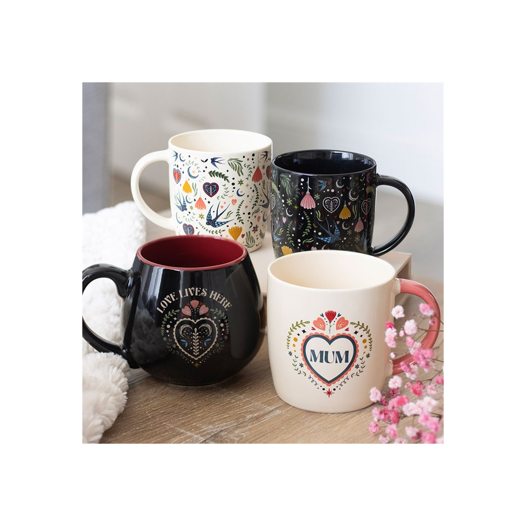 Cream Midnight Bloom Print Mug 🇬🇧