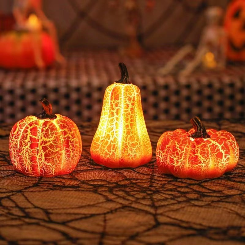 New Halloween Pumpkin Lantern Simulation Pumpkin LED Candle Lamp Resin Luminous Pumpkin 🇨🇳