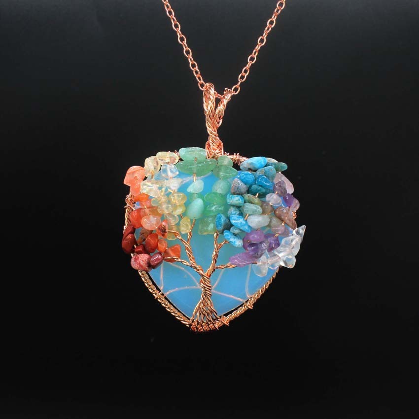 Crystal Heart-shaped Colorful Gravel Handmade Winding Pendant 🇨🇳