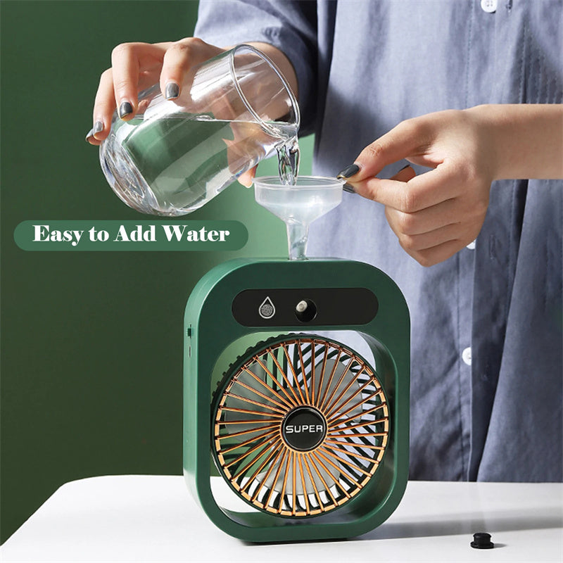 Air Conditioning Fan Desk Misting Fan Air Cooler Cooling USB Rechargeable Humidifier Portable Spray Fan With 3 Wind Speeds Mist Fan For Home 🇨🇳