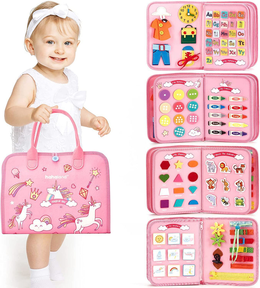Children's Learning Board Early Education Toys Life Common Sense Dressing Lace-up Felt Bag Toddler Felt Busy Board 🇨🇳