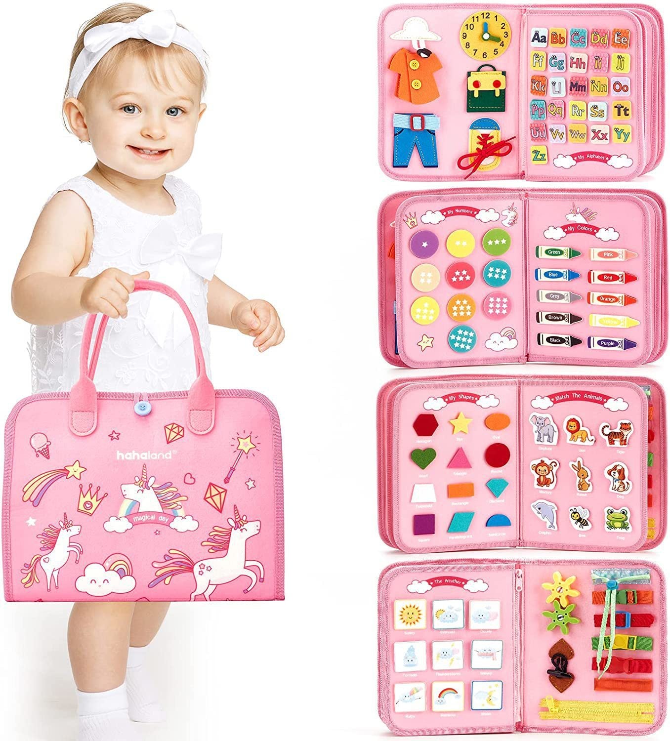Children's Learning Board Early Education Toys Life Common Sense Dressing Lace-up Felt Bag Toddler Felt Busy Board 🇨🇳