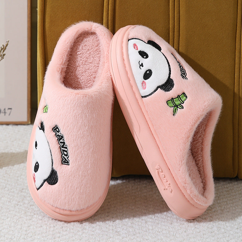 Cute Cartoon Panda Slippers Home Winter Warm Thick-soled Floor Bedroom Slipper House Shoes 🇬🇧