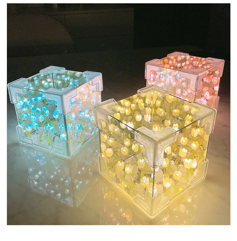 20PCS Tulip Flower Garden Grass Tulip Night Light Handmade DIY For Friends Gifts Tulip Table Lamp 🇨🇳