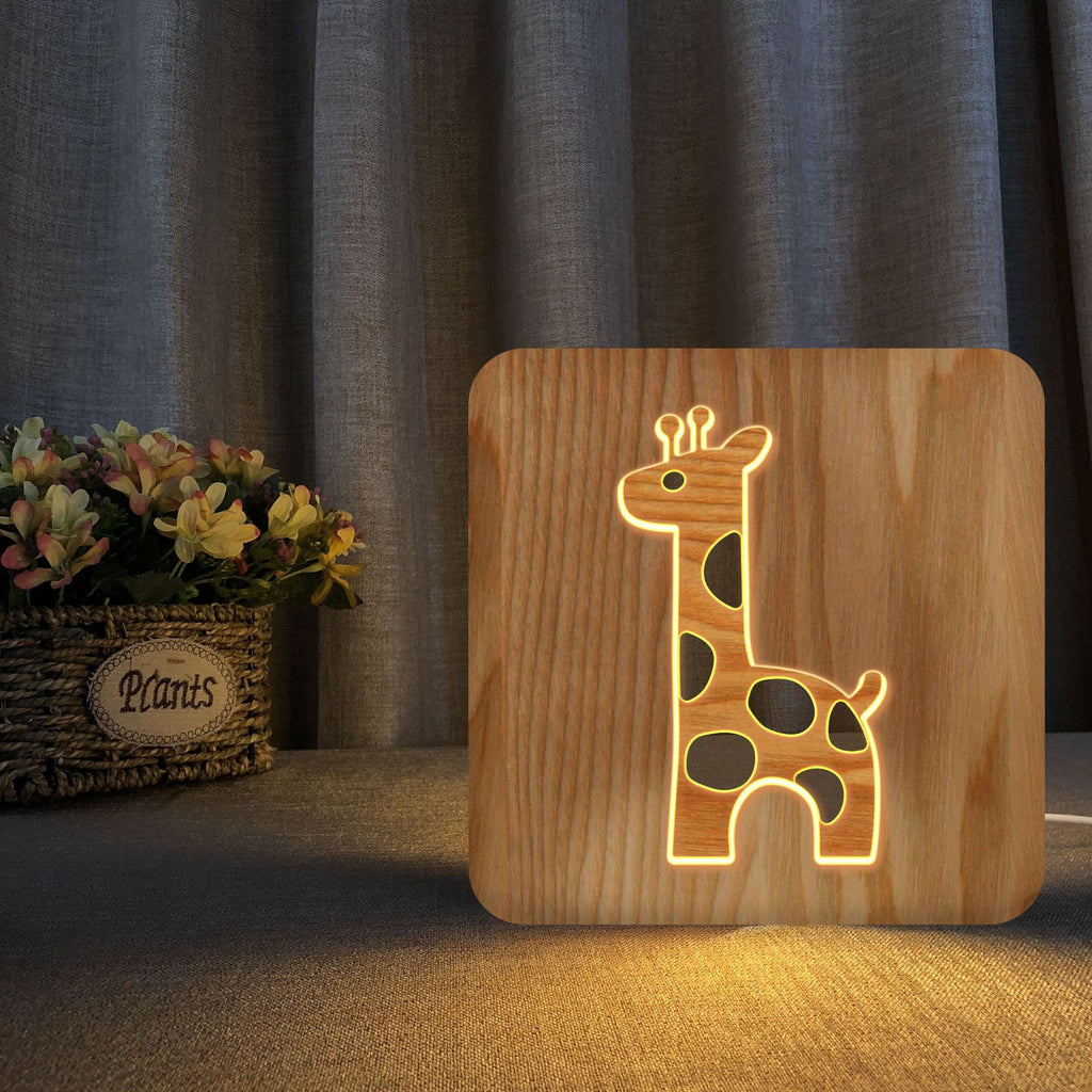Giraffe Wooden Night Light 🇨🇳