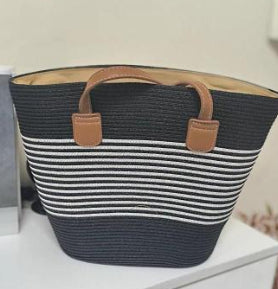 Womens Large Rattan-Weave Shoulder Tote Bag 🇨🇳