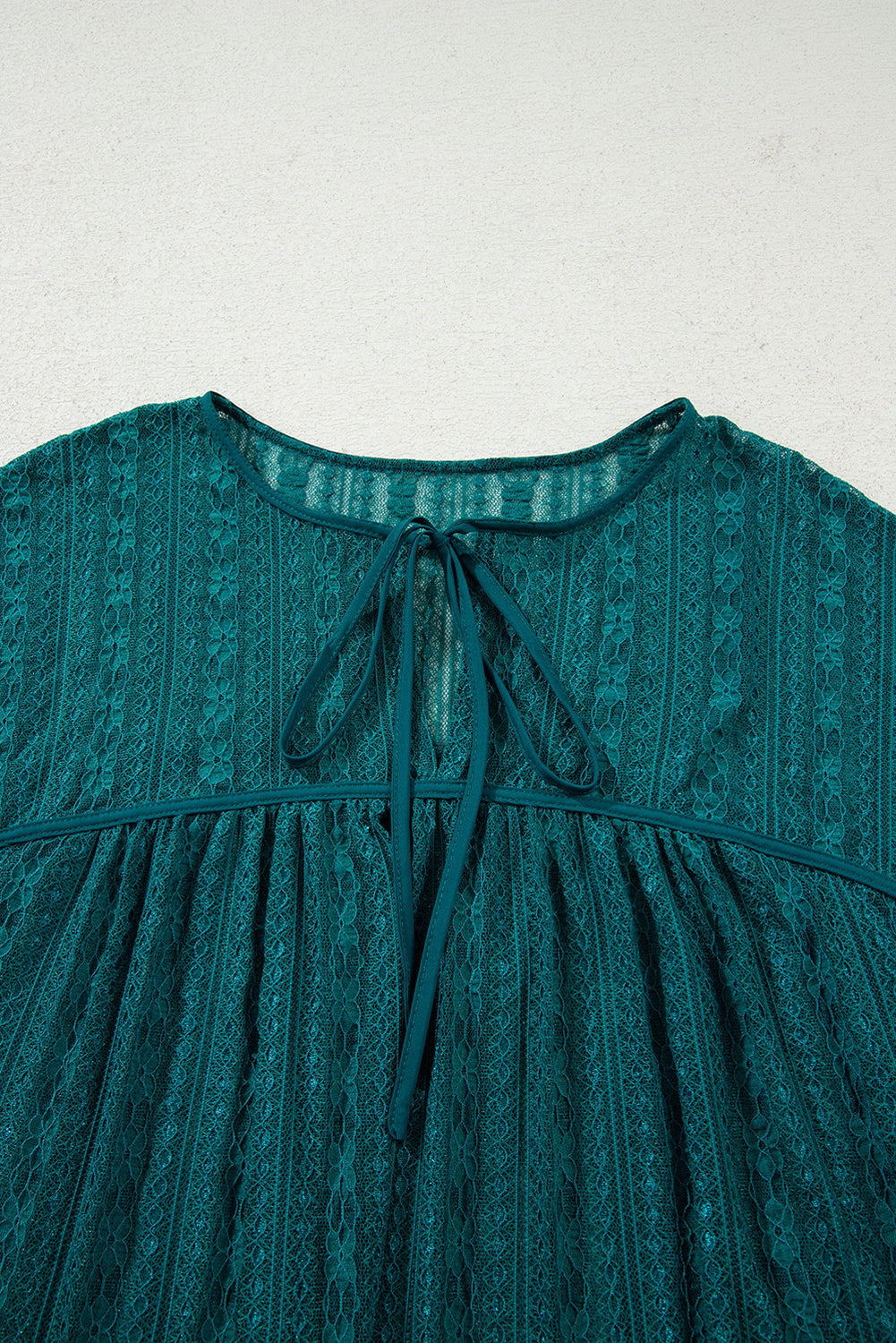 Evergreen Sheer Lace Balloon Sleeve Babydoll Blouse 🇺🇸