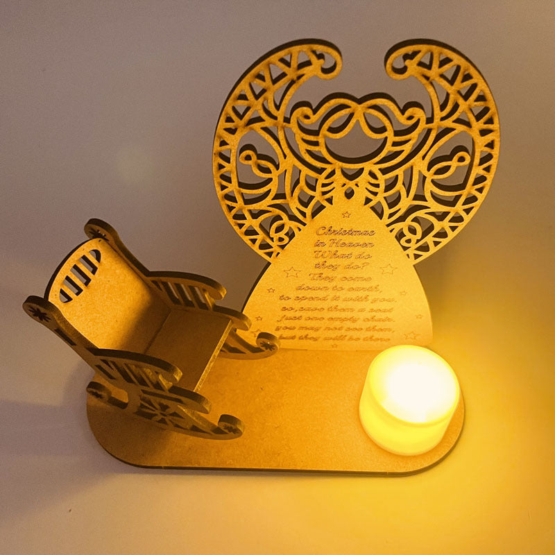 Christmas Decorations DIY Wooden Ornaments Heavenly Christmas Rocking Chair Christmas Angel Poem 🇨🇳