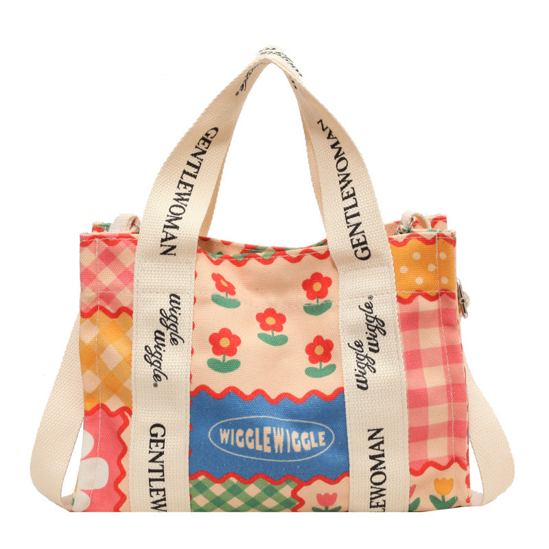 Letter Printed Canvas Bag Large Capacity Crossbody Ladies 🇨🇳