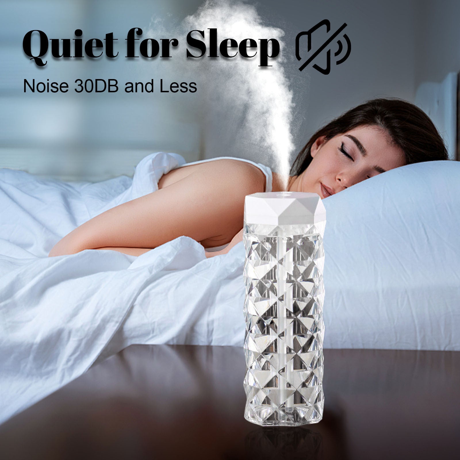 Crystal Lamp Air Humidifier Color Night Light Touch Lamp With Cool Mist Maker Fogger LED Atmosphere Room Decoration Home Decor Lights 🇨🇳