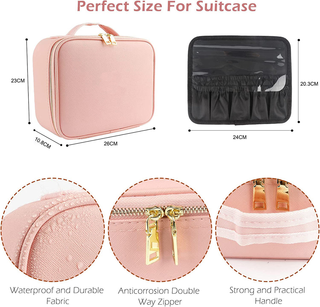 Large capacity LED mirror makeup bag 🇨🇳