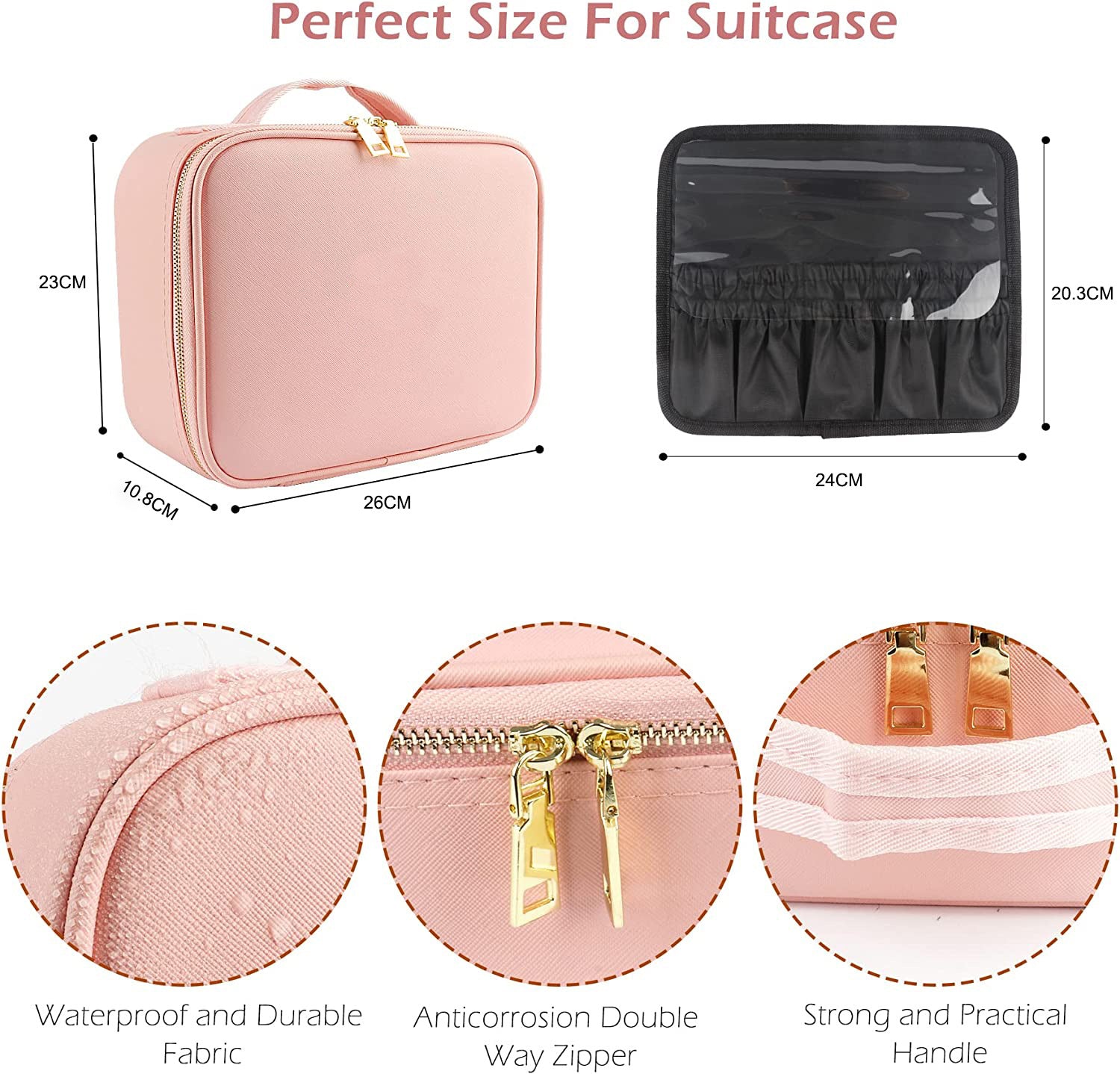 Large capacity LED mirror makeup bag 🇨🇳