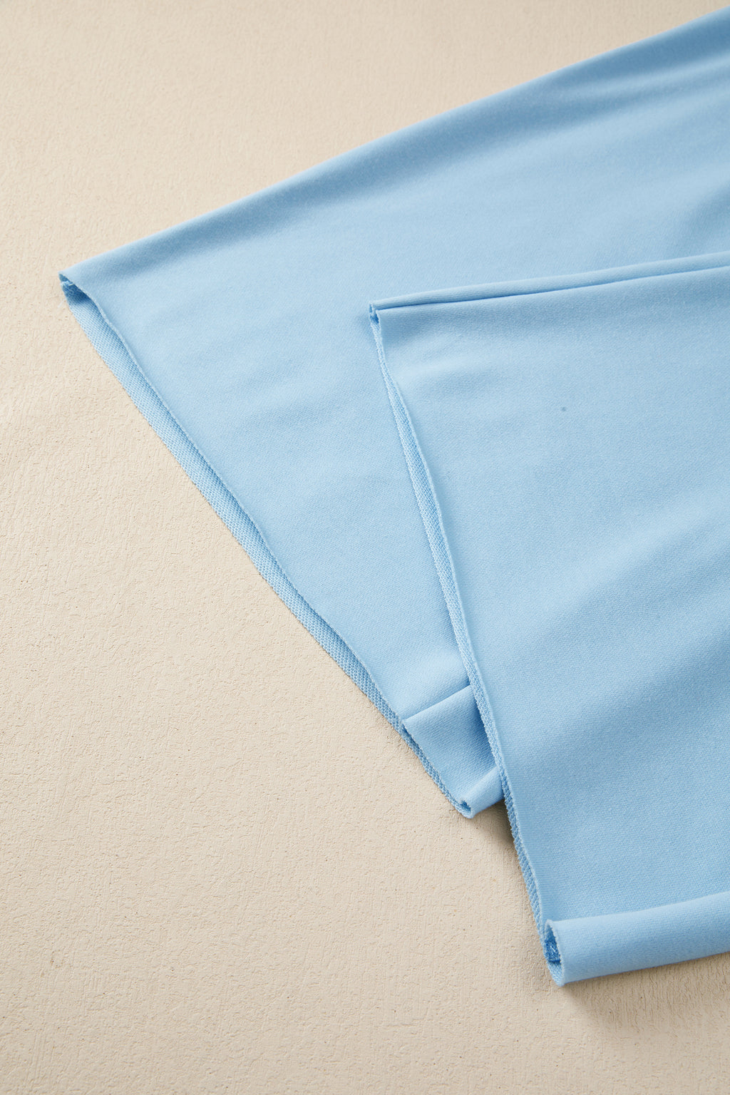 Mist Blue Solid Color Loose Tee Drawstring Wide Leg Pants 2pcs Outfit 🇺🇸