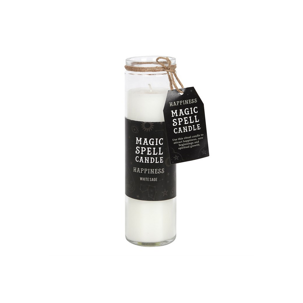 Happiness White Sage Magic Spell Tube Candle 🇬🇧