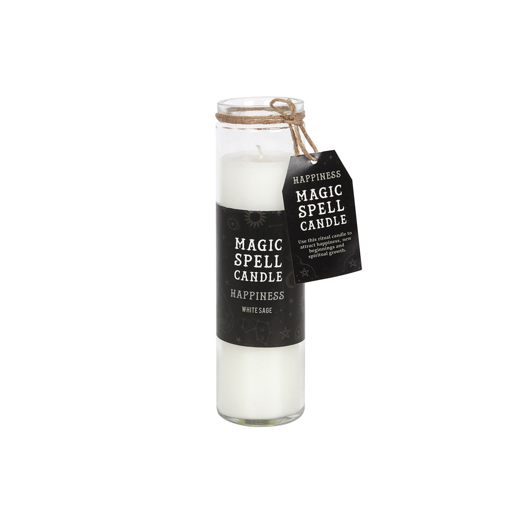 Happiness White Sage Magic Spell Tube Candle 🇬🇧