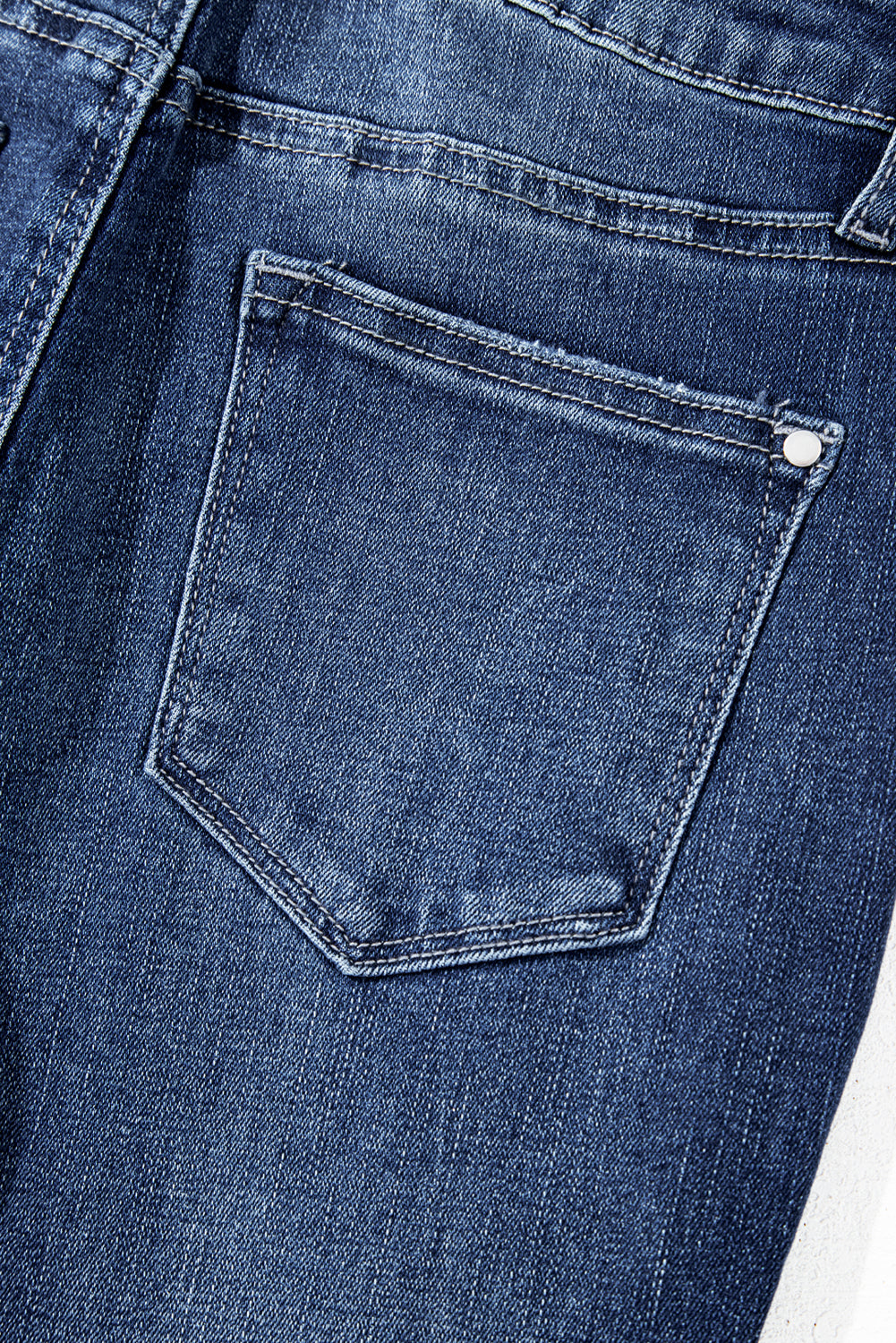 Sail Blue Mineral Wash Raw Hem High Waist Flared Jeans 🇨🇳
