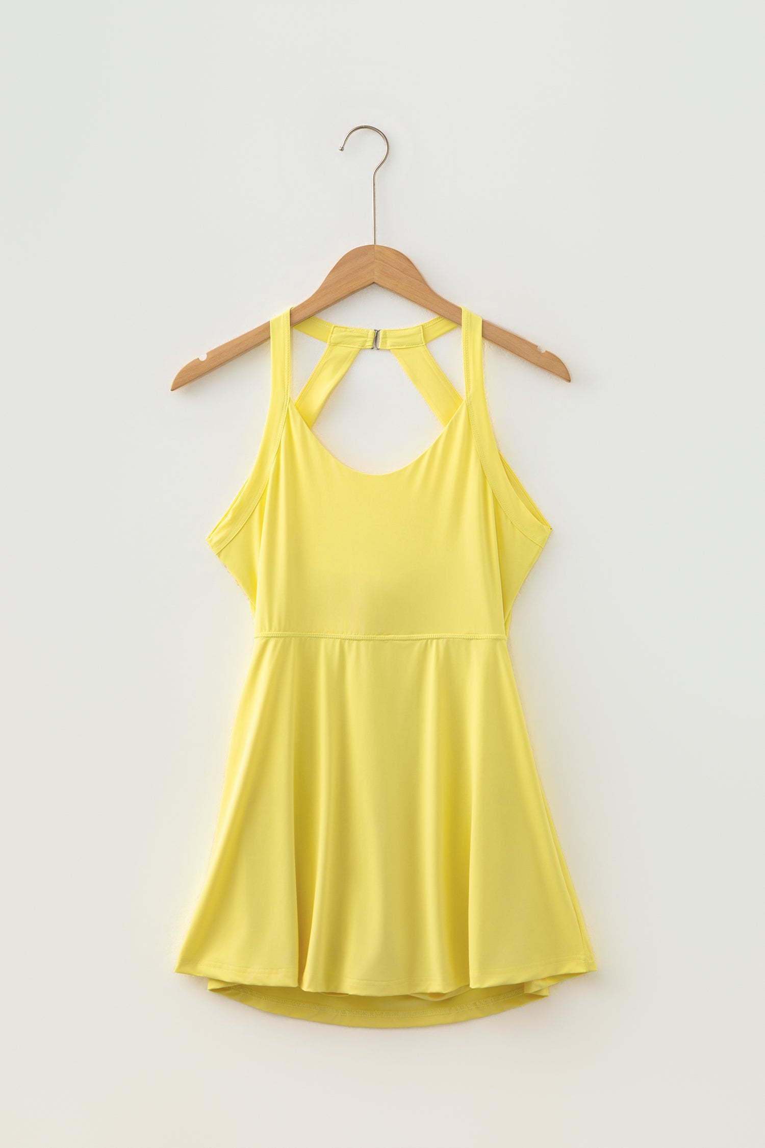 Yellow Cream Daring Back Cutout Active Mini Dress with Shorts 🇺🇸